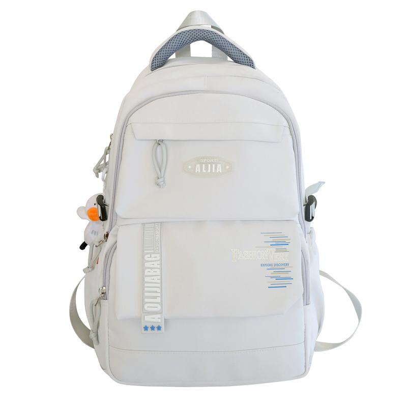 

Сплошной цвет рюкзак для девочек, студенческий школьный рюкзак для мужчин, рюкзак для кампуса светло-серый