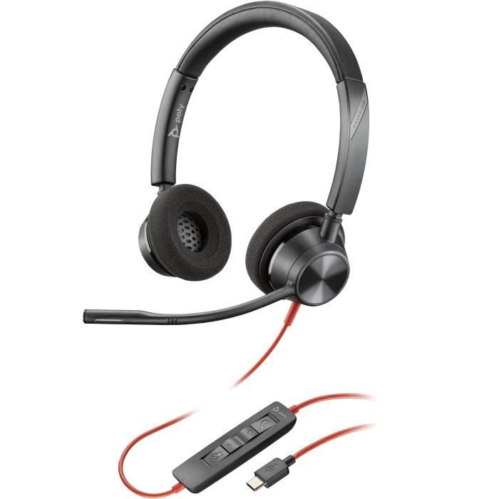 Casque - HP - Poly Blackwire 3320 - USB-C - Filaire - Bureau/Centre D'appels