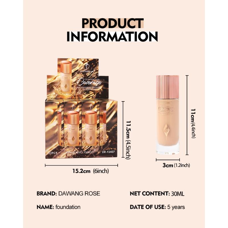 Concealer Foundation Flüssig Wasserdicht Langanhaltend Feuchtigkeitsspendend Setzt sich nicht ab Make-up Ölkontrolle Foundation