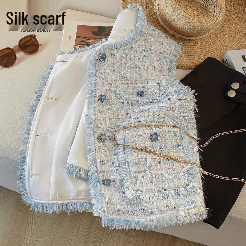 Damenweste im Stil von Little Fragrance mit einreihiger Knopfleiste