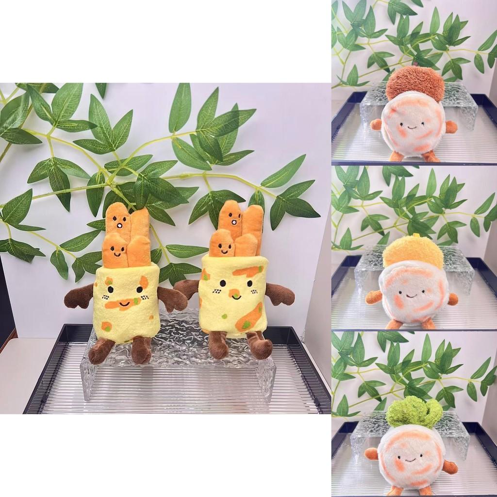 Cute Plush Pancake Food Doll Keychain Soft Pp Cotton Adorable Pendant Accessory