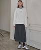 Marop 3108 Wool Pleated Long Skirt (Dark Gray)