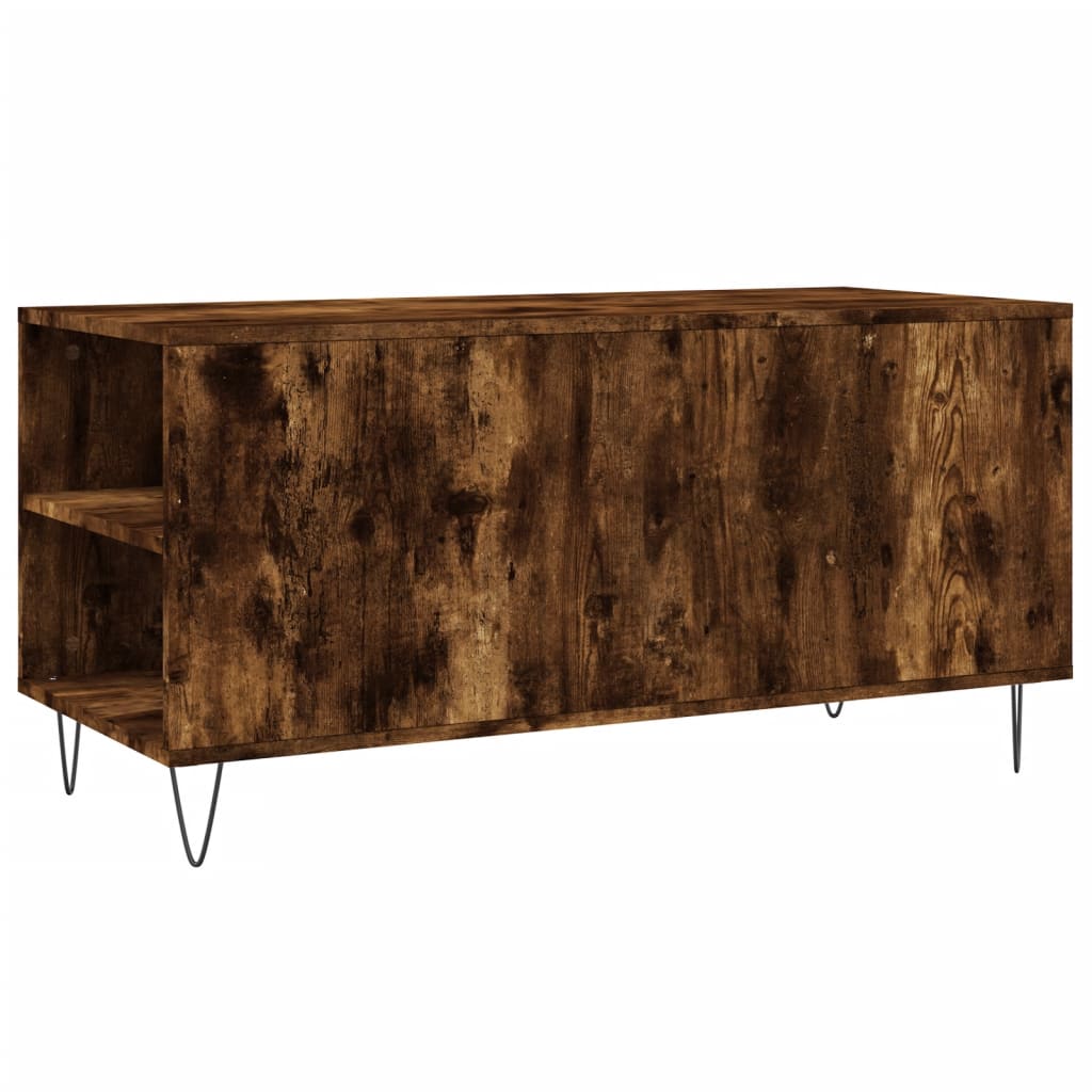 Vidaxl Coffee Table, Smoked Oak, 102X44.5X50 Cm