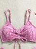 European American High-Waisted Lace-up Bikini Swimsuit for Beach Vacation