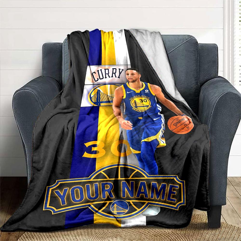 Golden State Curry Customize Text Blanket Throw Personalized Blanket Soft & Cozy Throw For Bedding Home Decor Nap Office Chair All-Season Use
