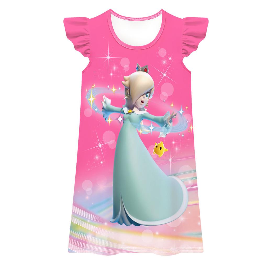 83065 Kids Girls Super Princess Rosalina Print Dress 100cm розы красного