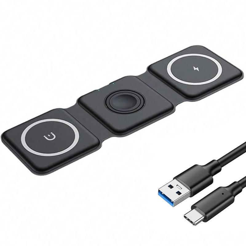 40W 3 In 1 Wireless Charger Pad Stand Magnetic Fast Charging Dock Station for iPhone 16 15 14 13 12 11  X XR  Watch Airpods