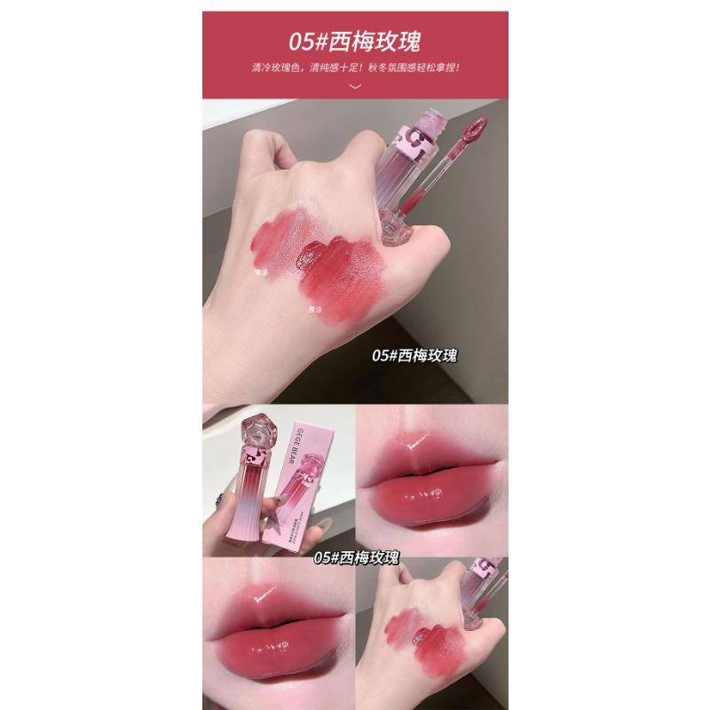 Gegebear Charming Pink Glossy Lip Gloss Mirror Finish For Bright Complexion