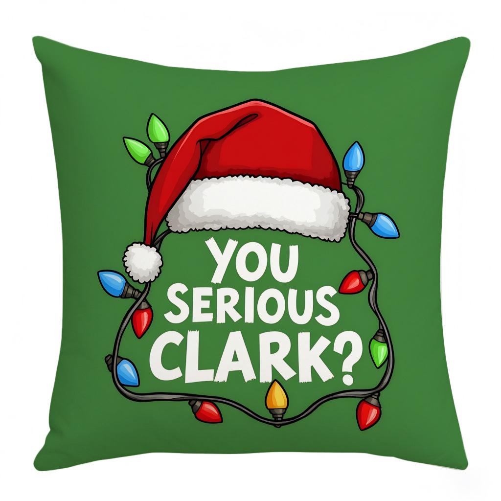 

Linen Plush Leather Velvet Christmas Cartoon Print Santa Claus Bell Childlike Living Room Bedroom Pillow Case 45 * 45 (excluding core)