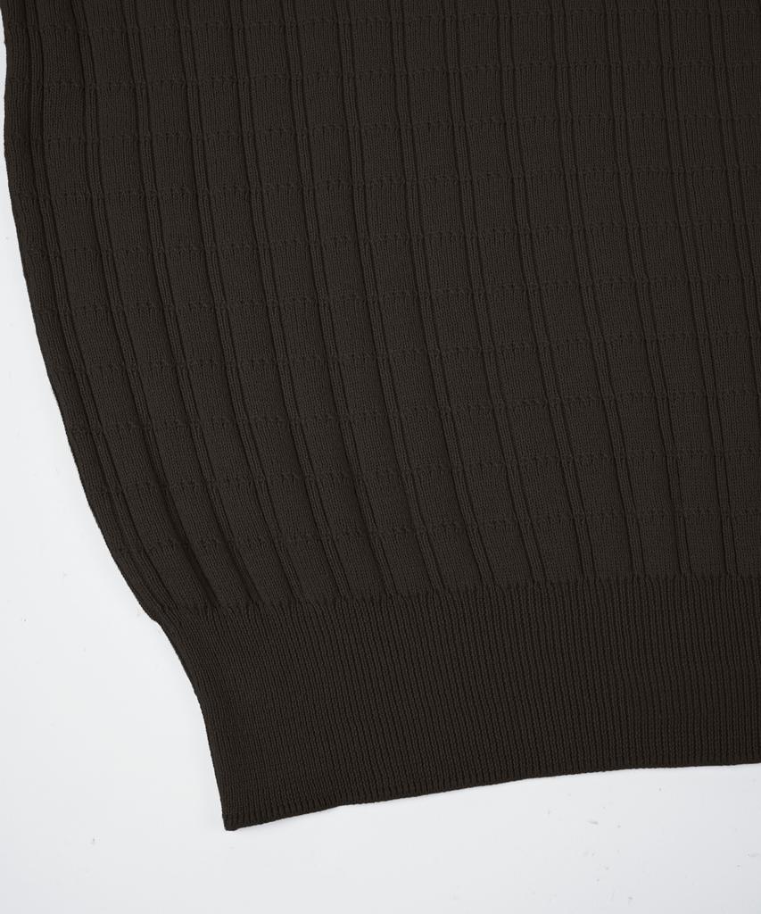 BIRBANTE Washable Cotton Square Round Knit - Dark Brown