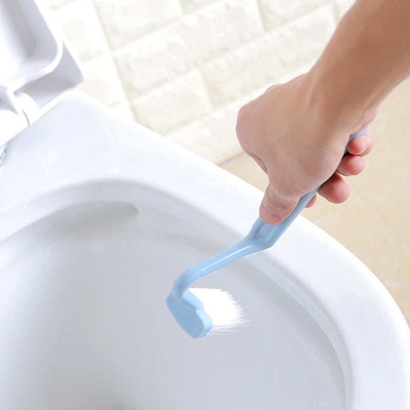 Three Color S Curved Toilet Brush Durability Plastic Construction Multiple Surfaces Cleaner For Bathroom Kitchen Corners
