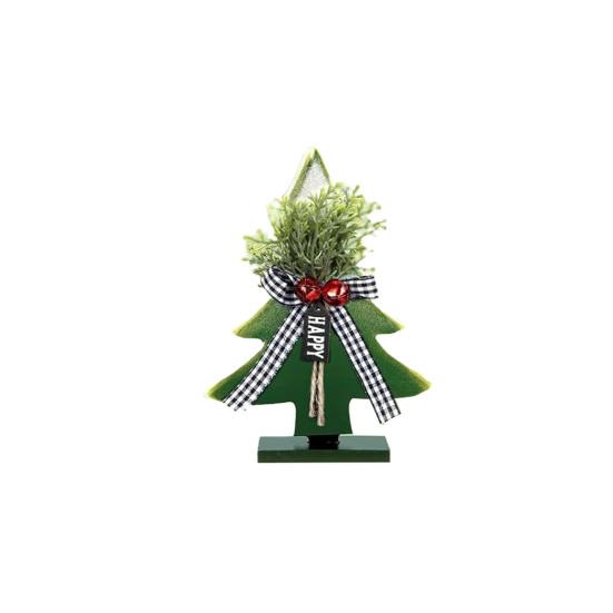 Yousheng Wooden Christmas Tree Decor 5-10 Inch Farmhouse Table Centerpiece with Bell Ornaments Rustic Holiday Display for Mantel And Dining Table