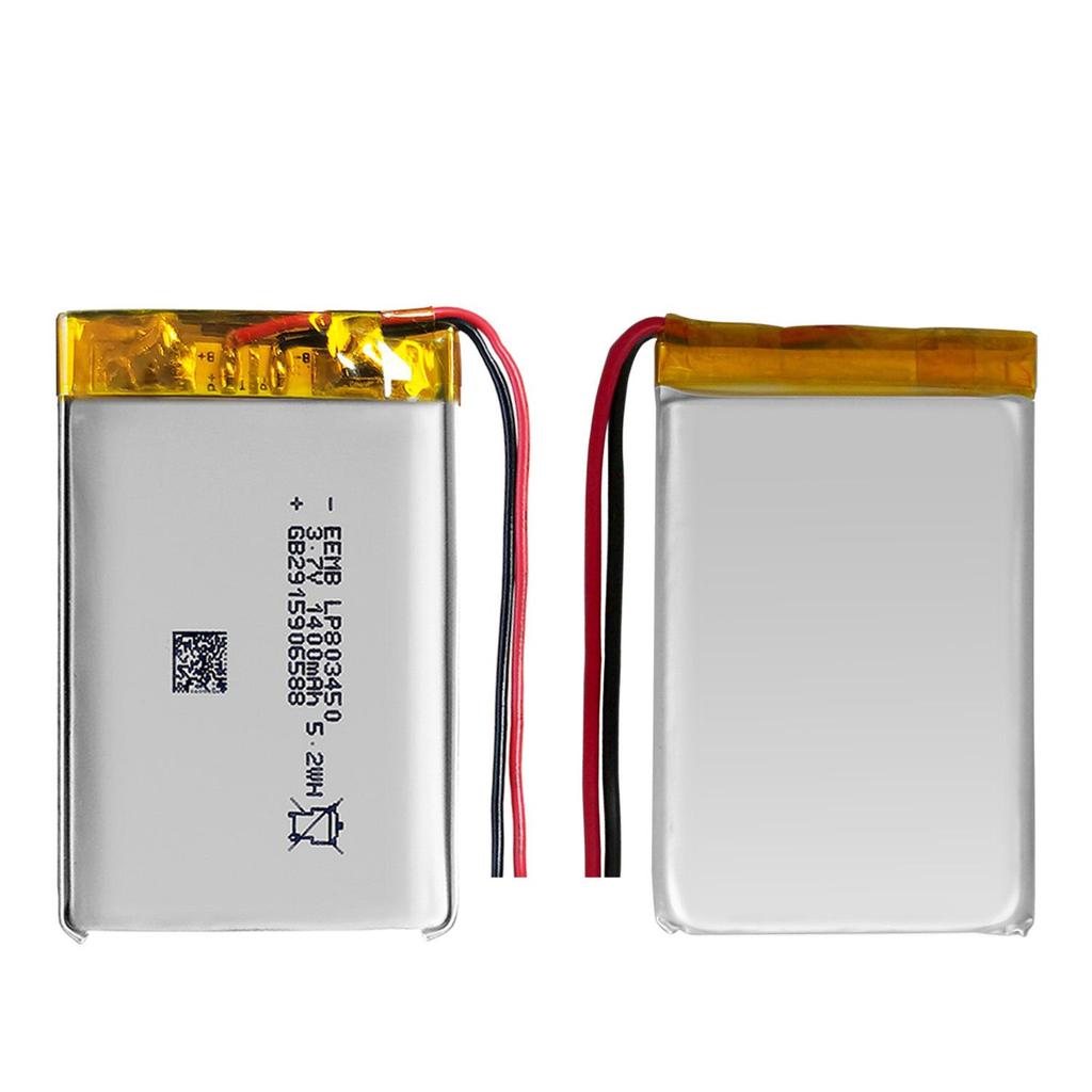 LP803450 1400mAh 3.7V Polymer Lithium Battery Soft Pack Cell