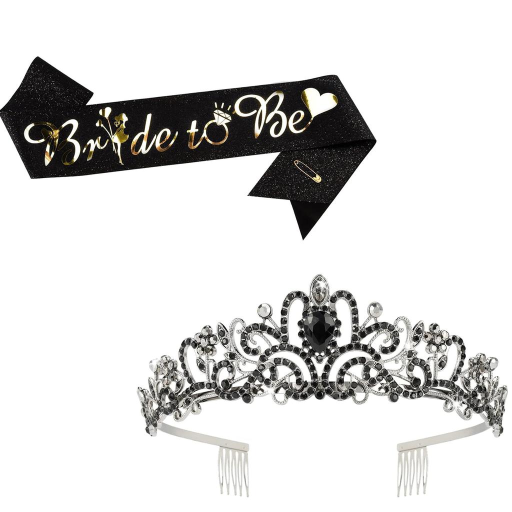 Hen Party Bride To Be Headband Crown Sash Accessory for Bride Hen Night Bachelorette Party Decorations Gift
