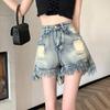 High-waisted Denim Shorts for Women New Summer Style Loose Slimming Straight Pants A-line Wide-leg Hot Pants