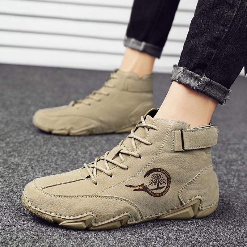 Classic  Men's Ankle Boots Spring New Comforts Wear-resistant High Top Leather Boots Desert Boot Loafers Motocycle Shoes