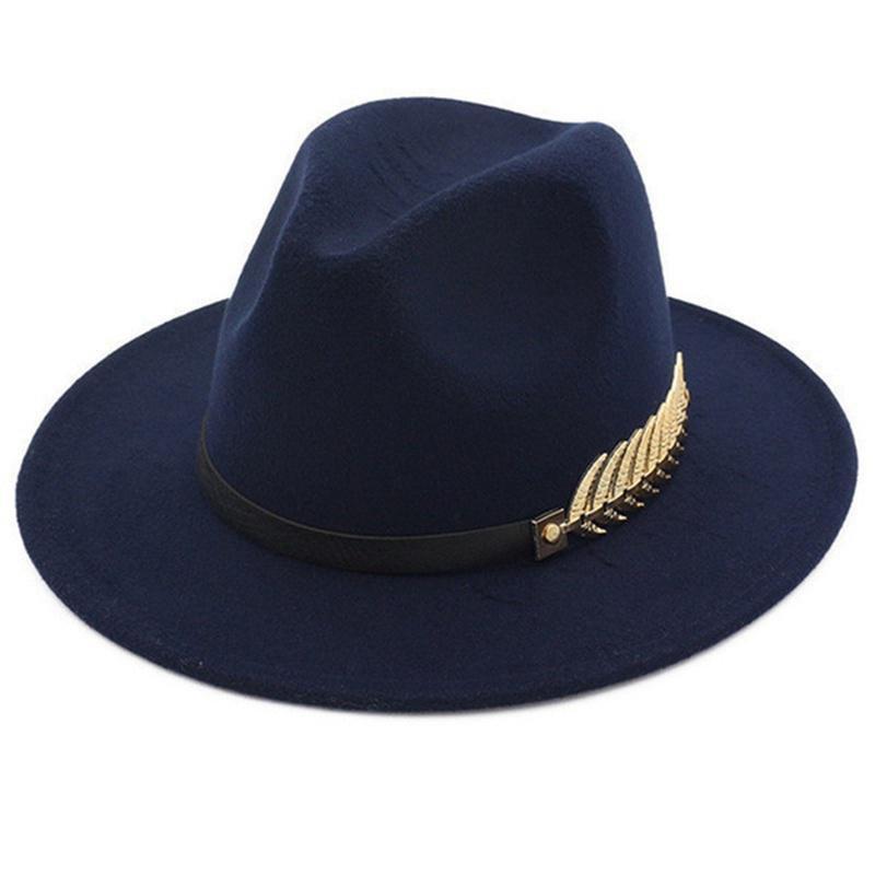 1 chapeau unisexe en laine à large bord, style jazz vintage, pour homme et femme