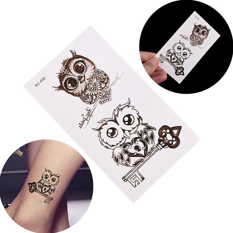 1Pc Waterproof Temporary Owl Tattoo Sticker Removable For Leg Body Sticker Waterproof Minimalist Tattoo Sticker