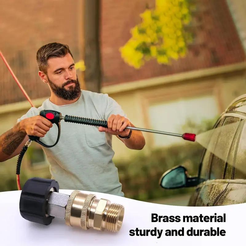 Pressure Washer Adapter Set, 3/8" Quick Connect Kit for Spray Gun Connection, M22 14mm Male to Female Thread Adapter, 5000 PSI