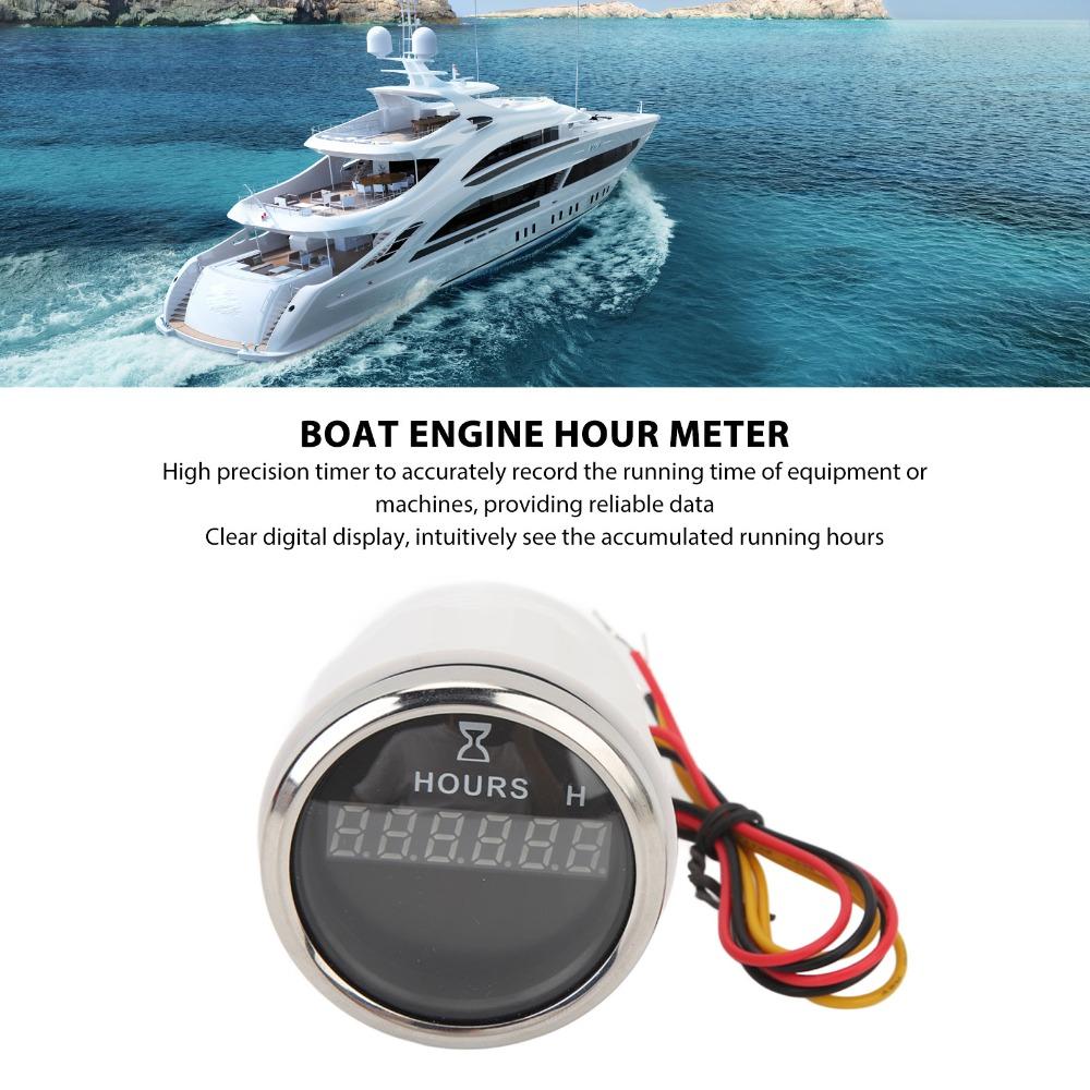 Precise Measurement DC 9-32V Digital Hour Meter 52MM Waterproof Round Gauge High Precise Hourmeter Boat Use