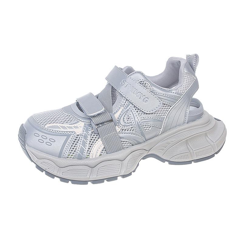 

Sports sandals women s 2025 summer new hole shoes hollow breathable Velcro thick sole heightening thin dad shoes 40