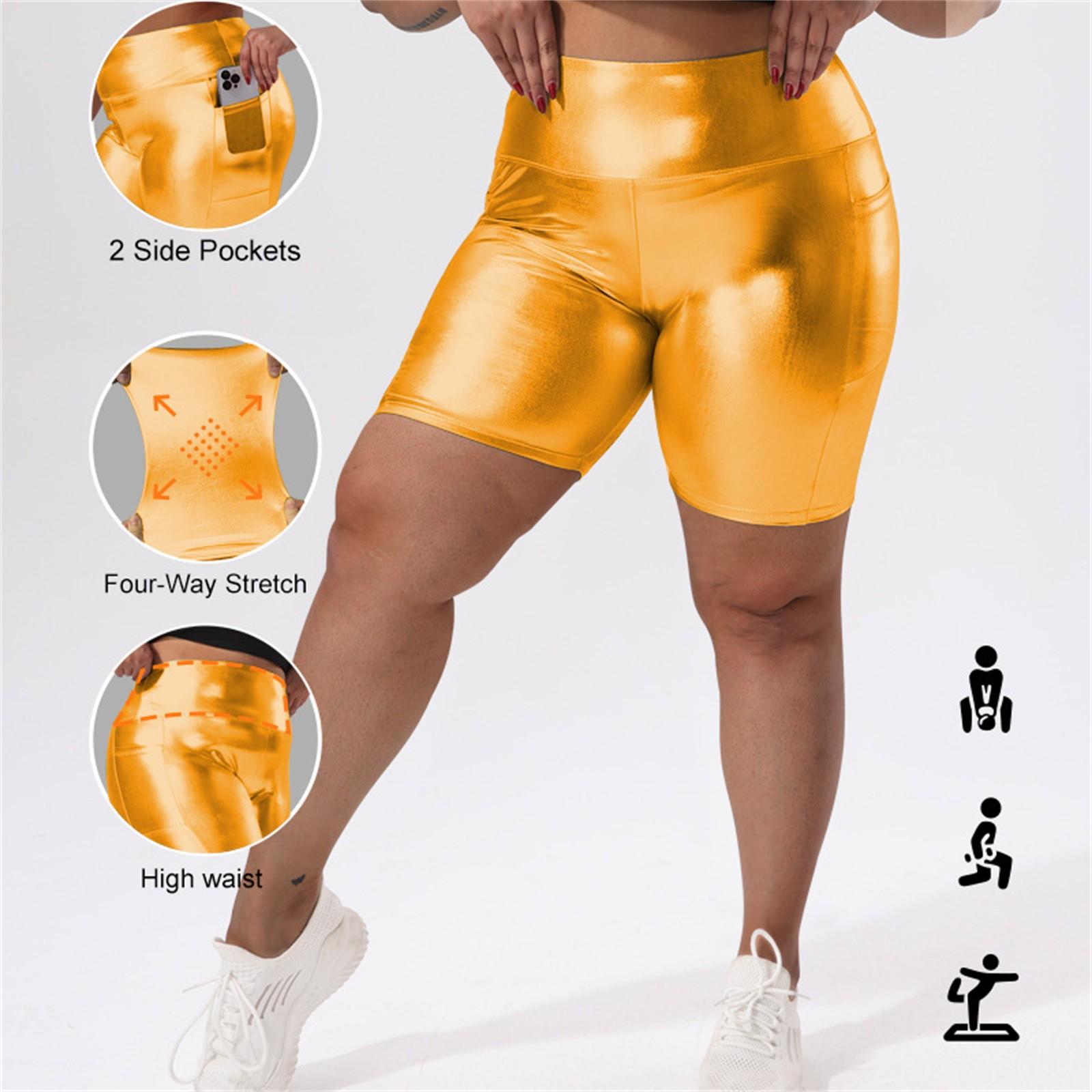 

Женские сексуальные штаны для йоги с высокой талией и подъемом бедер, большие размеры XXL золотой