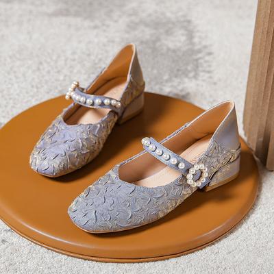 Blockabsatzschuhe Damen Frühling Neu Frühling Sanfte Hochzeitsschuhe Eckige Zehenpartie Mary Jane Schuhe Damenschuhe Pumps Übergröße 33 -43