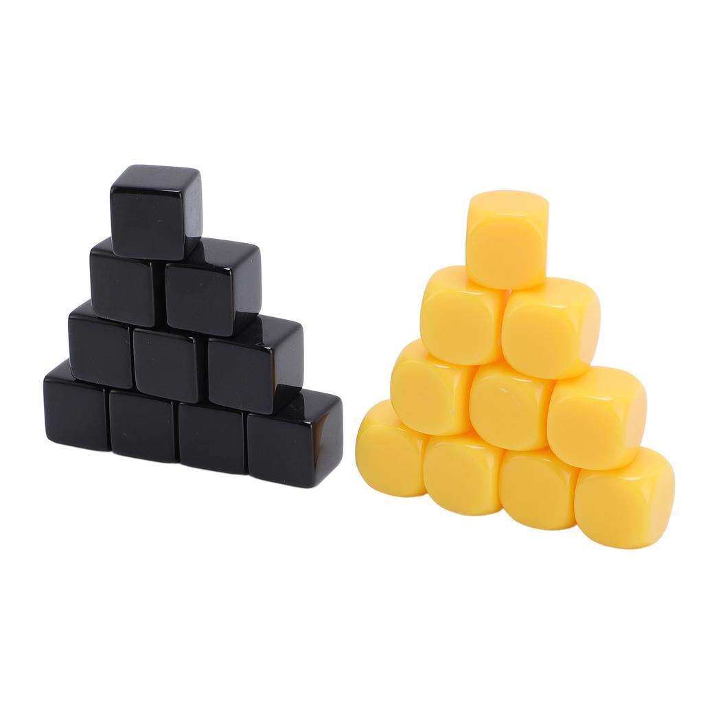 20Pcs 16mm Blank Dice Plastic Impact Proof Multifunctional DIY Blank Dice with Storage Bag for Board