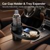 Detachable Car Cup Holder Double Layer Tray Cell Phone Holder Expandable Food Table Sturdy Base for Long Road Trips Table Tray