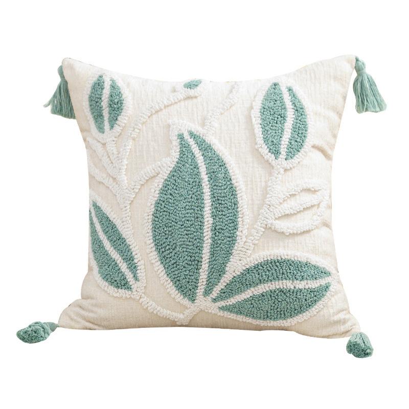Nordic Bohemian Velvet Embroidered Cushion Cover Moroccan Wind Leaf Sofa Pillow Case Soft Home Decor Free Shipping
