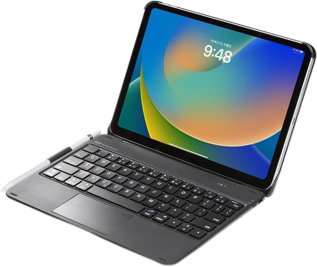 SANWA SUPPLY Клавиатура для iPad с чехлом и тачпадом 10,9 дюйма Встроенная (SKB-BTIPAD3BK)