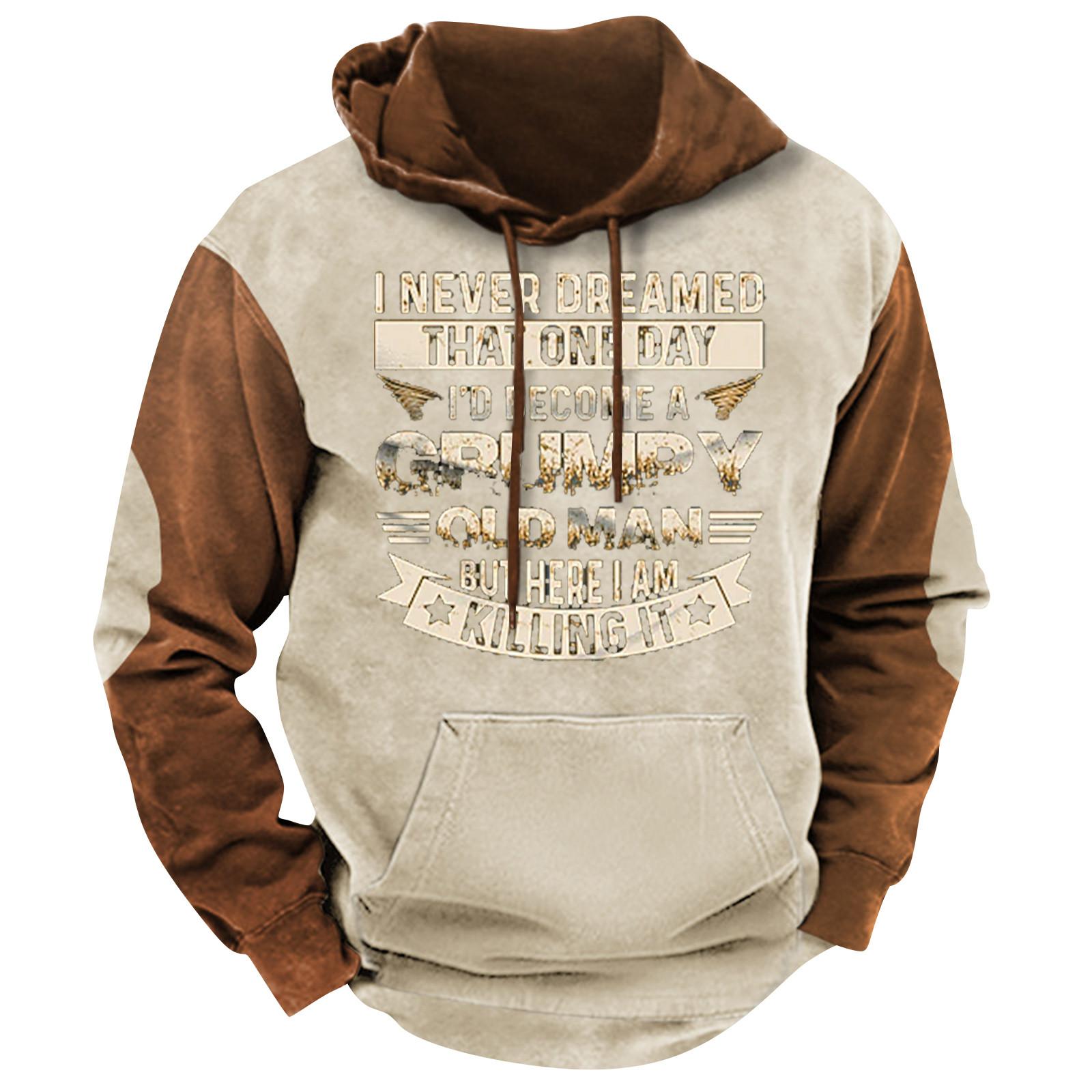 Мужское плюшевое теплое пальто с принтом, флисовый свитер, повседневное пальто, свитер с карманами, осенне-зимнее пальто L бежевый