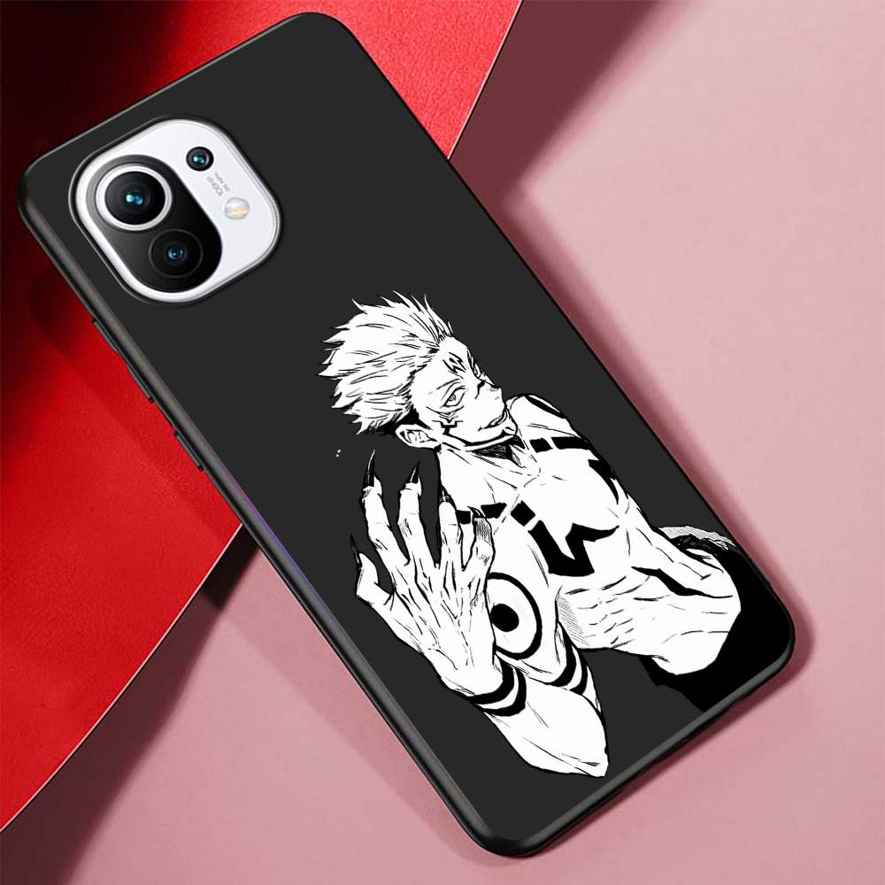 Jujutsu Kaisen Case for Xiaomi 12S Ultra 12 Pro Mi 11 Lite 12X 9T Note 10 10T 9 SE Phone Casing Anime Cover Silicone Black Soft