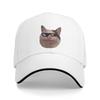 Smiling Beluga Cat Meme Sandwich Caps Unisex Vintage Baseball Cap Internet Viral Joke Adjustable Sports All seasons Hat Adult