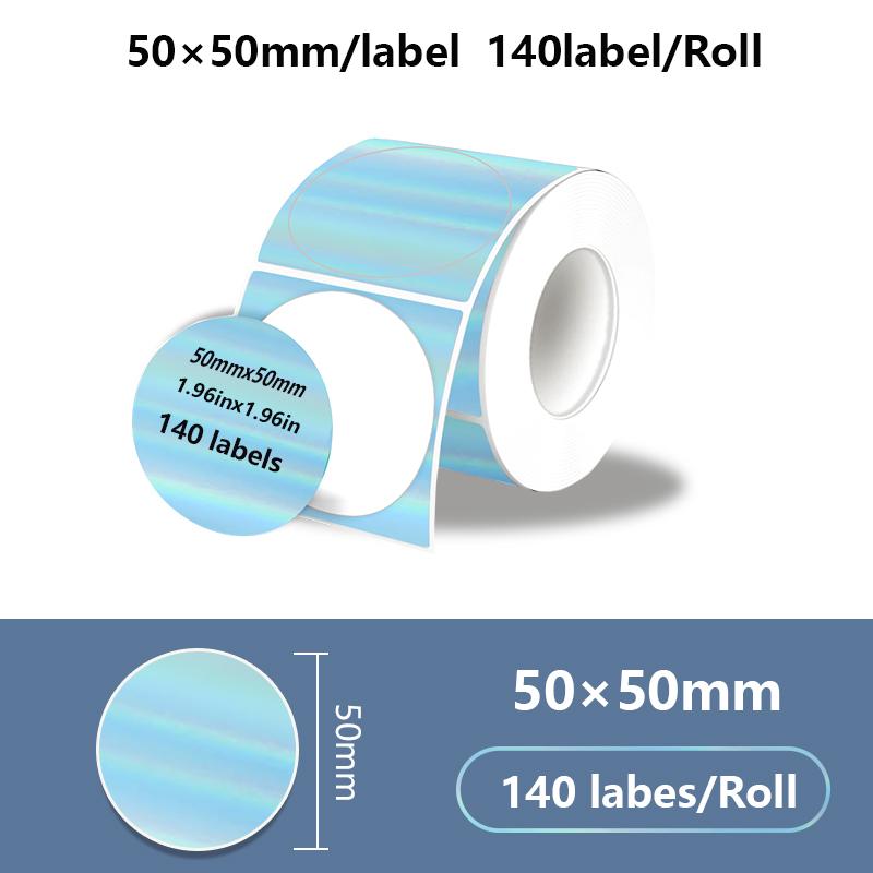 1PK New Holographic Laser Color Transparent Thermal Adhesive Label Roll Suit for Phomemo M110/M200/M120/M220 E210 P50 DETONG P1