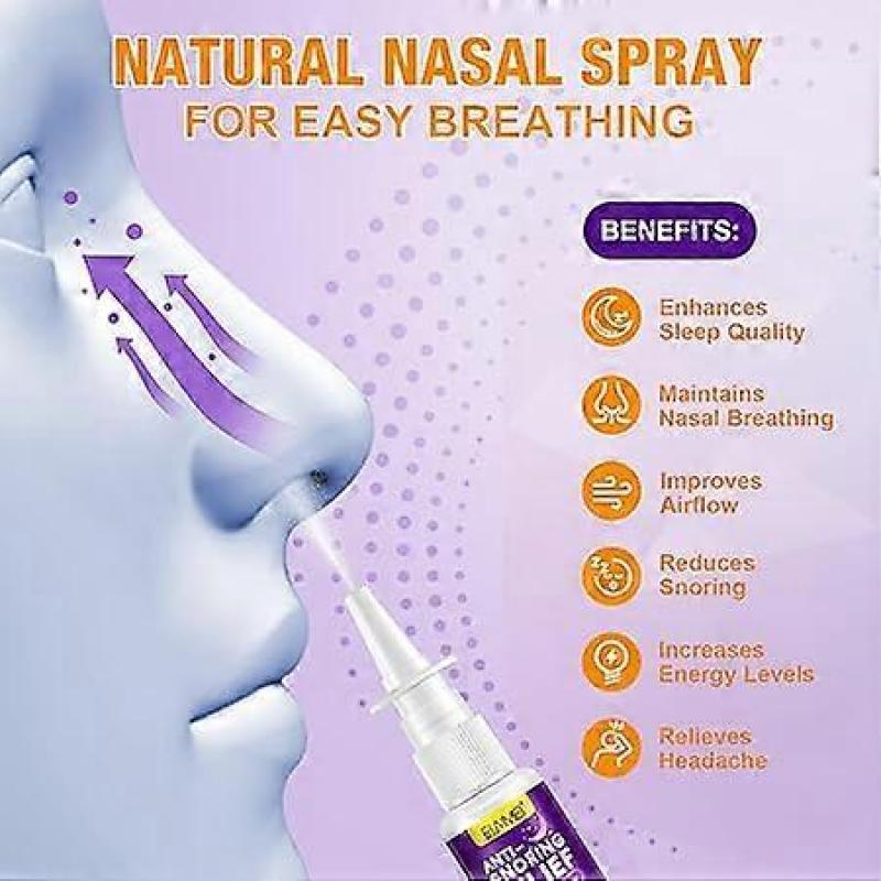 Anti Snoring Nose Spray 30 Ml, Natural Stop Snoring Spray, Effective Snoring Relief, Improves Breathing,  Anti-Snoring Solution