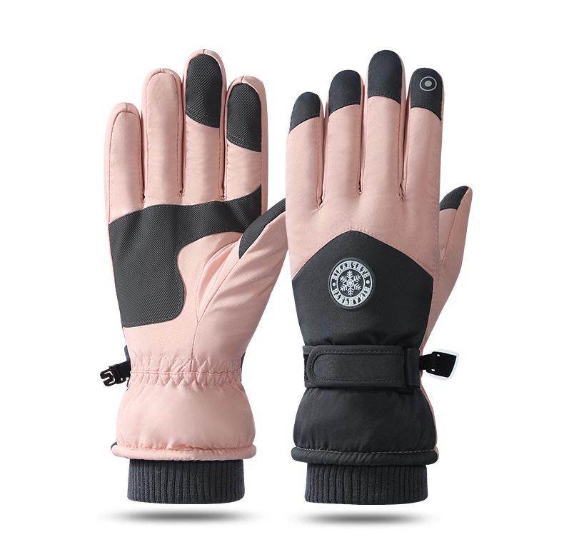 Unisex Winter Split-Finger Ski Gloves: Fleece-Lined, Touchscreen Compatible, Ideal for Cycling and Outdoor Activities