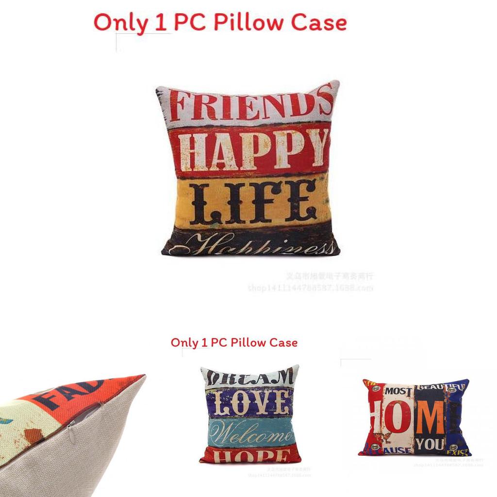 Premium Housse De Coussin Carr Coton Imprim Lettres Rtro Mlang For Timeless Elegance