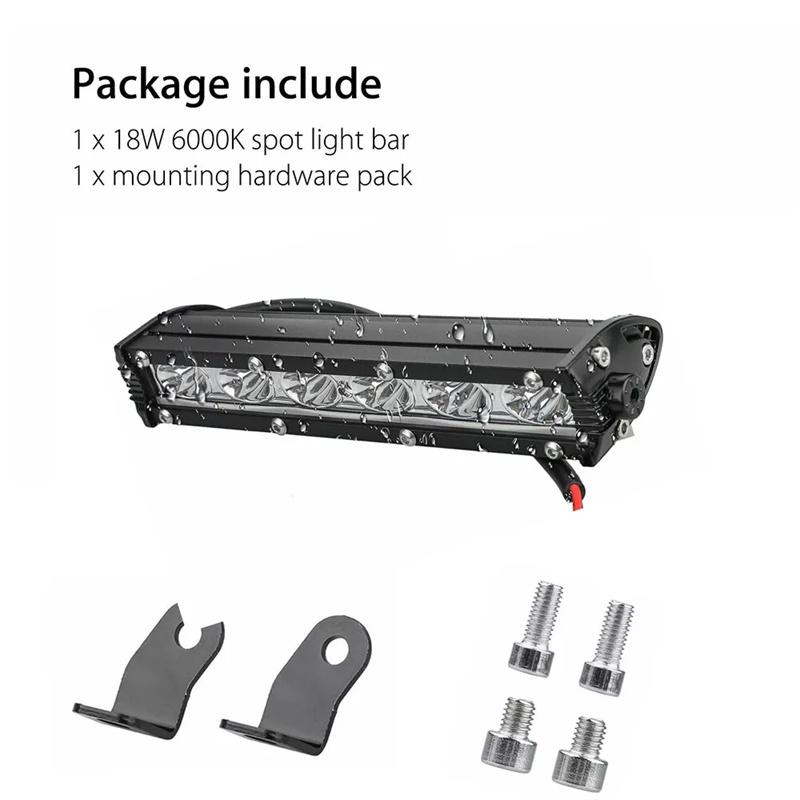 18W Light Bar Work Spotlight 12V Led Waterproof For Ip67 Truck Driving Offroad Boat Car Tractor Led Lamp Modify Accessories