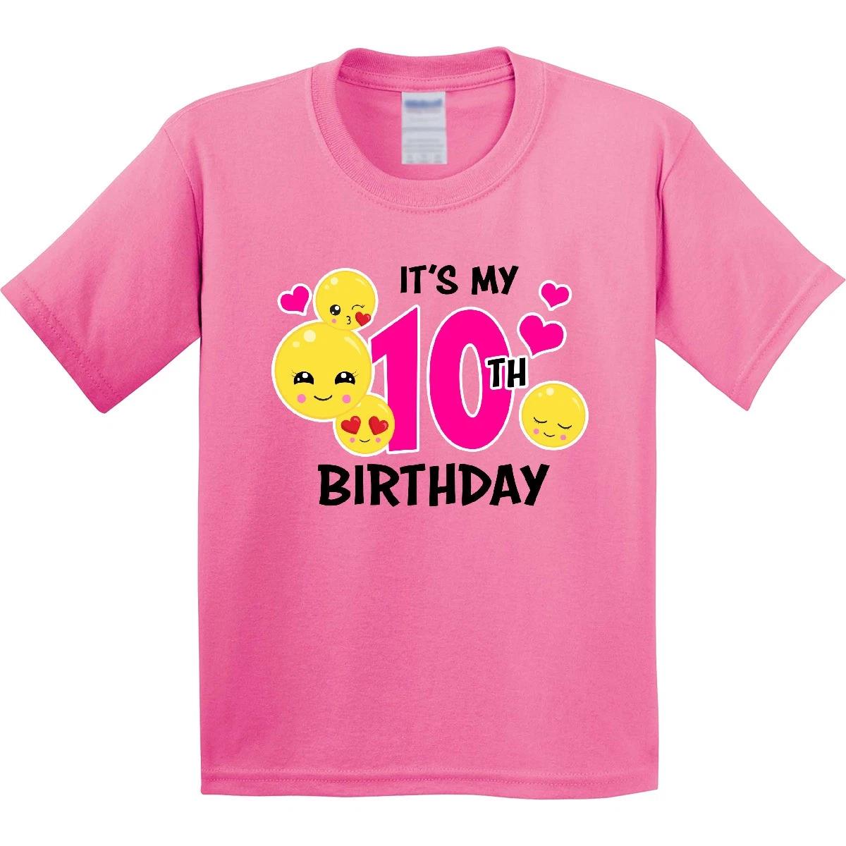Inktastic Its My 10th Birthday With Smiling Emoticons Youth T-Shirt Birthdays 150