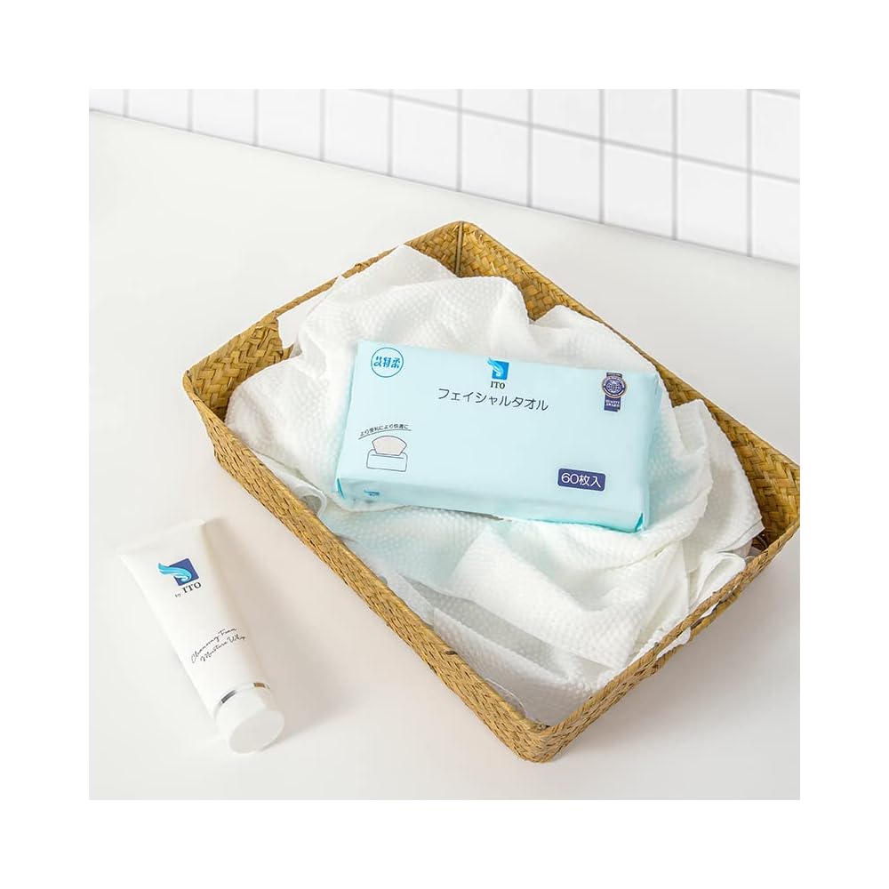 ITO Facial Towels, Tissue Type, Cleansing Towels, Disposable Towels, for Skin Irritation