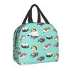 Japanese Anime Food Sushi Cat Lunch Bag Women Children Insulated Lunch Box for Work School Custom Portable Bento Tote Bags