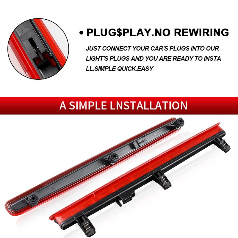 1PC LED High Level Third Brake Stop Light Lamp For VW Transporter T5 2003-2015 LED Center High Mount Stop Light Red Bulbs 12V