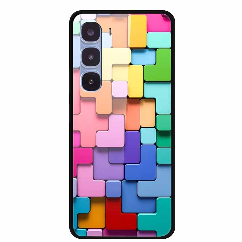 Funda de Lujo Para Infinix Hot 60 Pro X6885 Cubierta de Cristal Templado para Fundas de Teléfono Infinix Hot 60 Pro Animales de Moda Protectora Funda