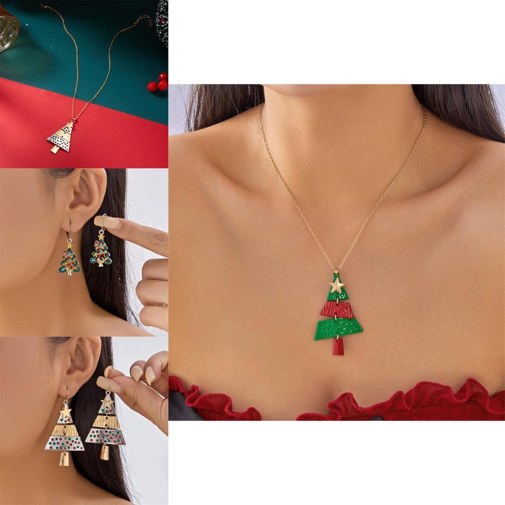 Christmas Tree Pendant Necklace With Zinc Alloy And Lockchain For Holiday Festive Wear