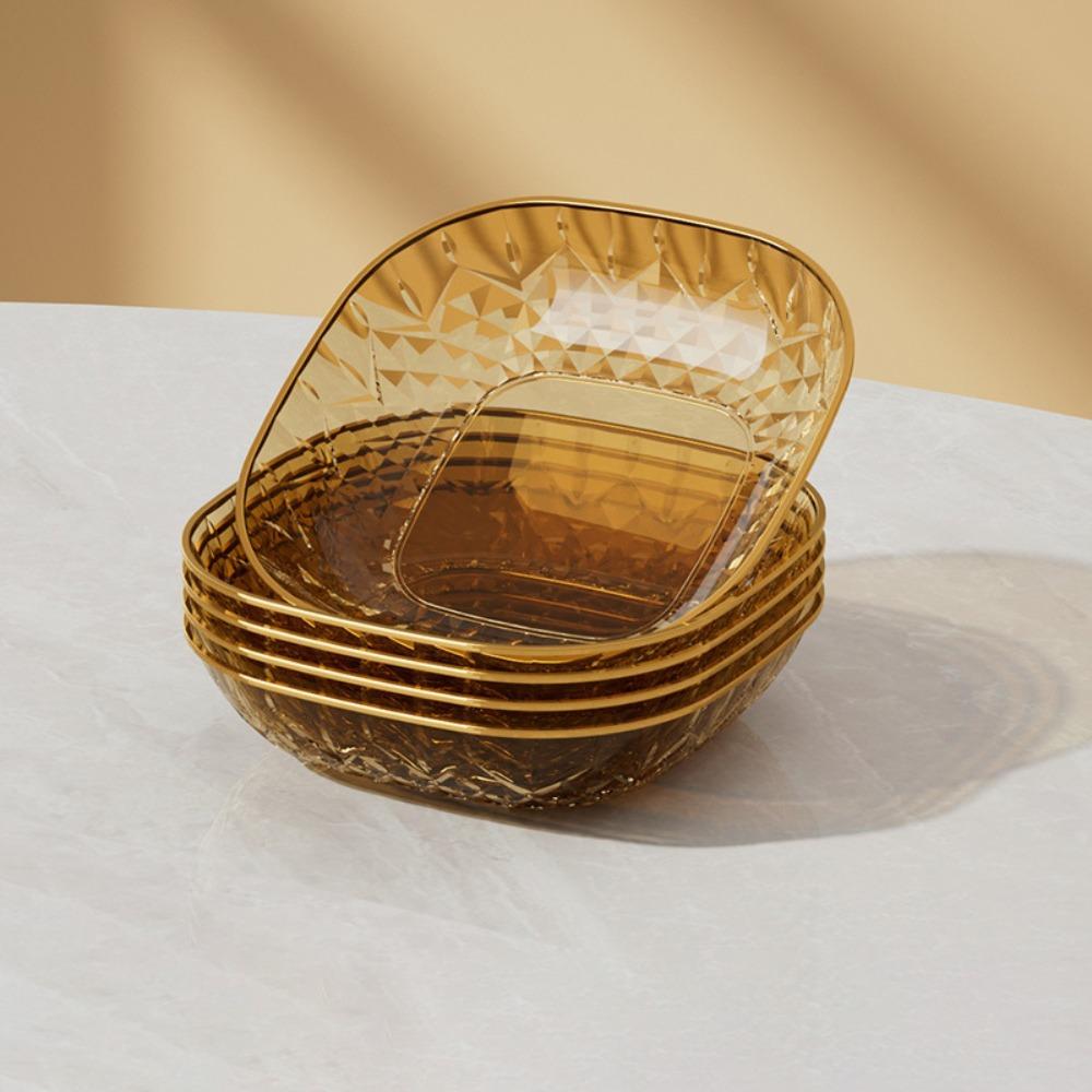 5PCS Golden Trim Appetizer Plate Square Dining Table Waste Dish Bone Spitting Dish Party света кофе