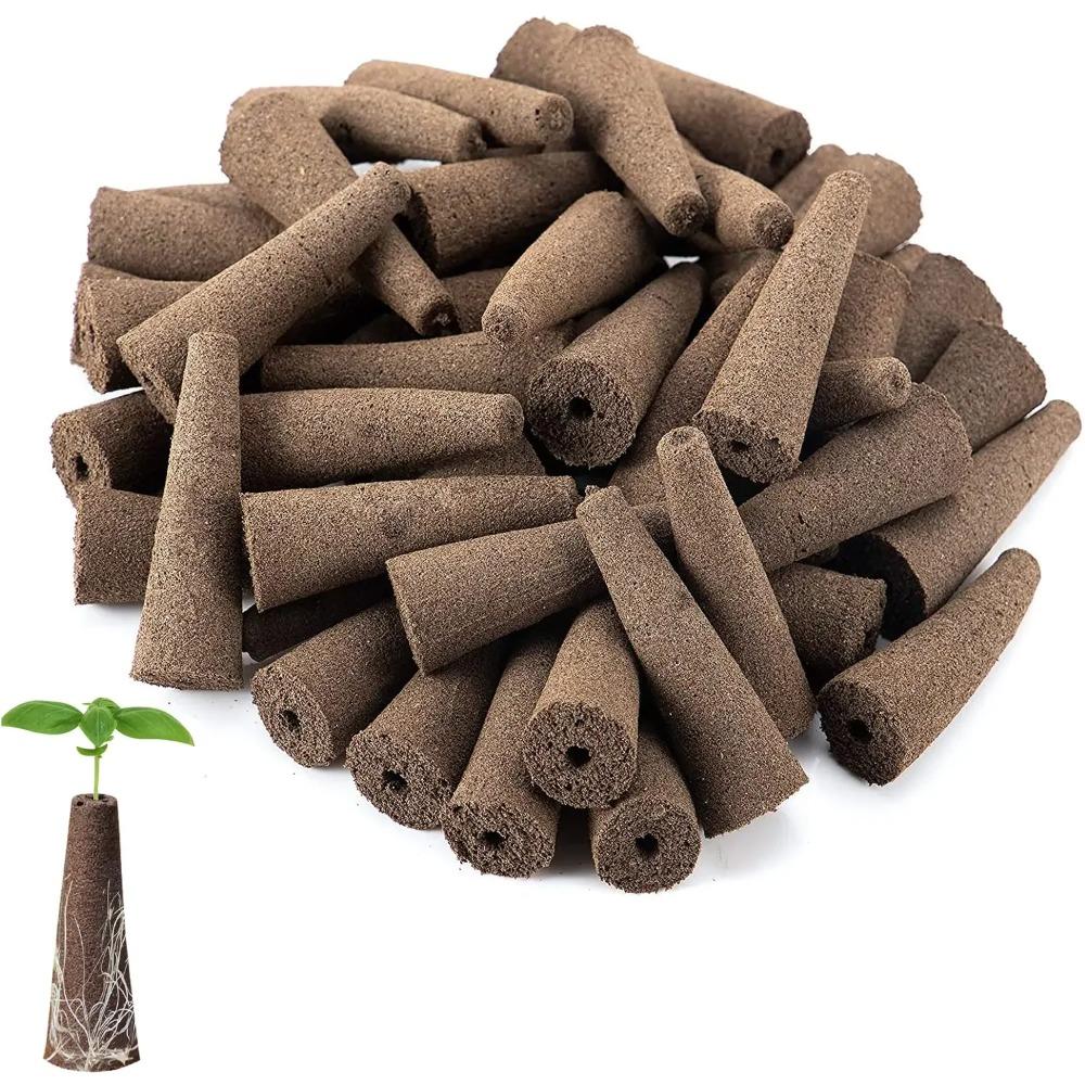 Seed Grow Sponges Hydroponic Pods Kit with Plant Labels Replacement Root Growth Sponges Indoor Gardening Accessories