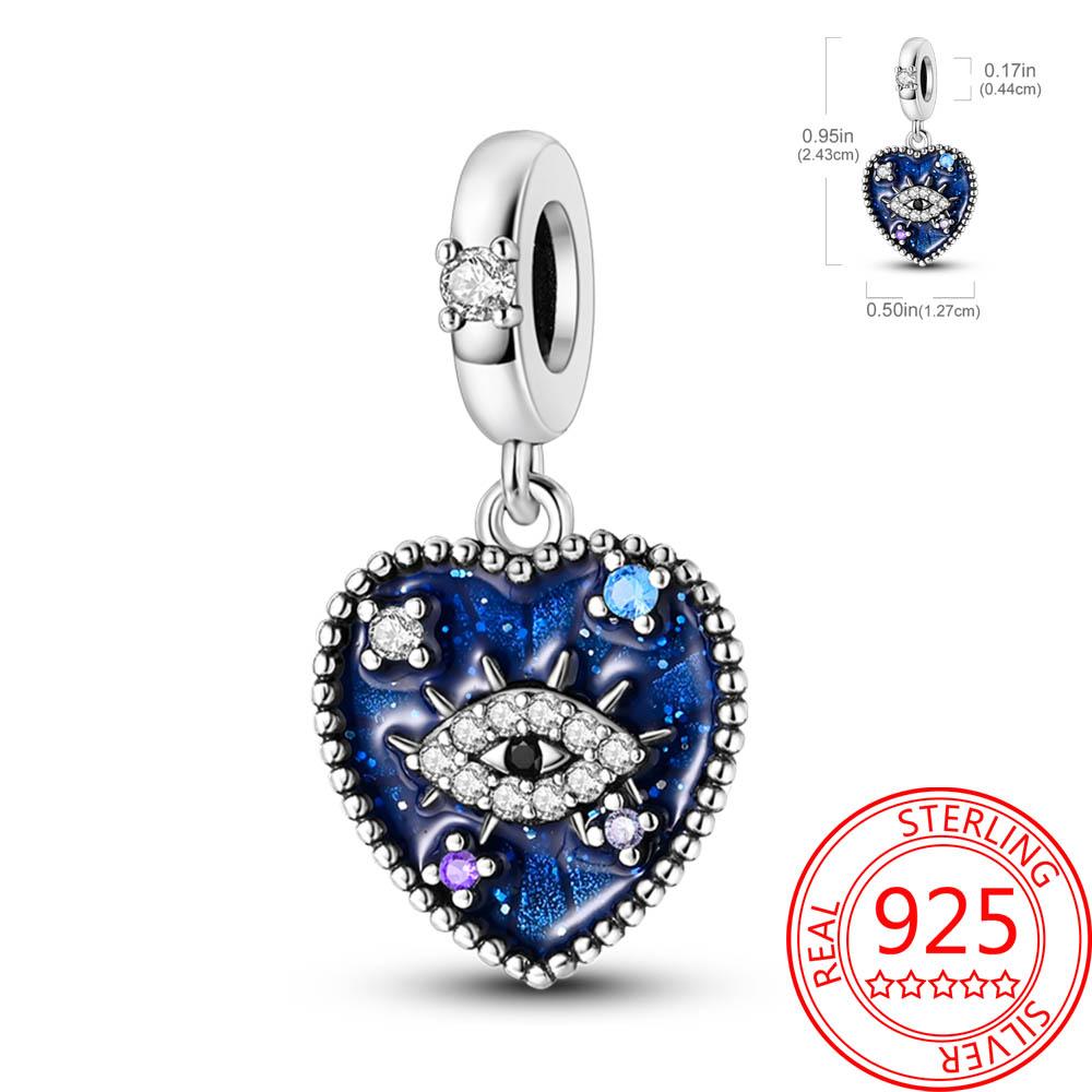 Mysterious Copper Love Evil Eyes Celtic Knot Palm Pendant Beads Safety Clip Fit Brand Bracelet Premium Gift Diy