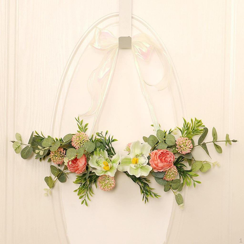 Artificial Door Wreath with Flower Garland Made of Charming PP And Iron, Suitable for Front Door,