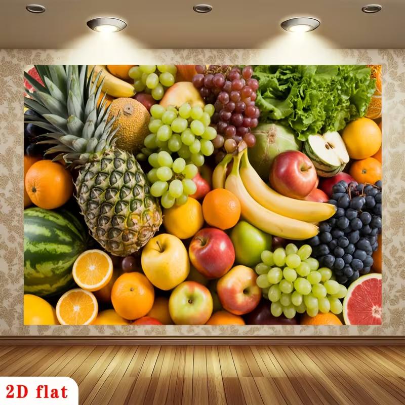 

2D Тропический Фруктовый Микс Фон для Фотосессии Еды и Кухни 47.2x31.5inch/120*80cm